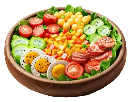 Gourmet Salad Bowl with Fresh Vegetables