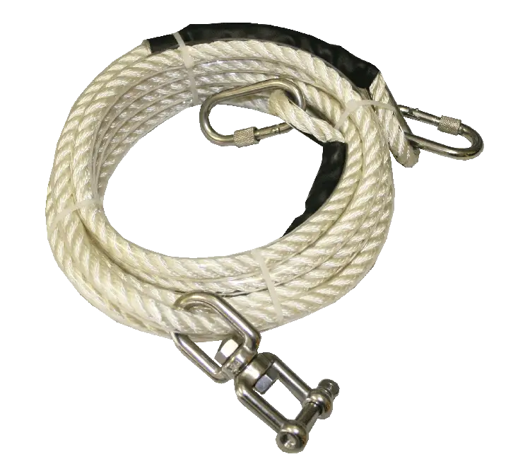 Coiled Rope with Metal Hooks