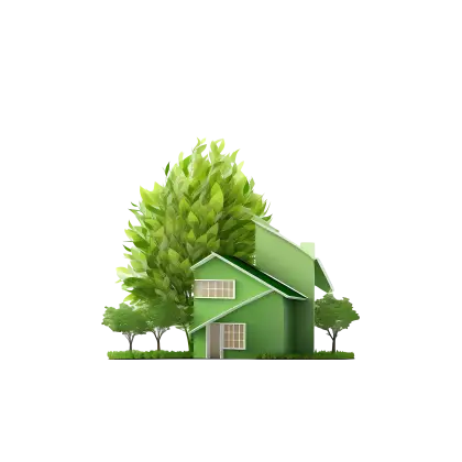 Eco-Friendly Green House with Trees