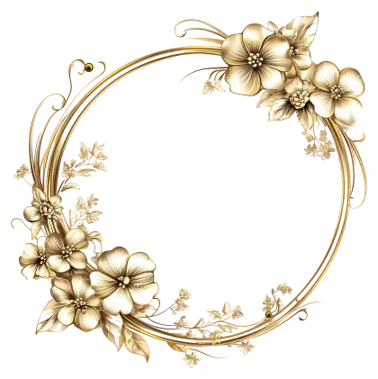 Golden Floral Wreath Decoration