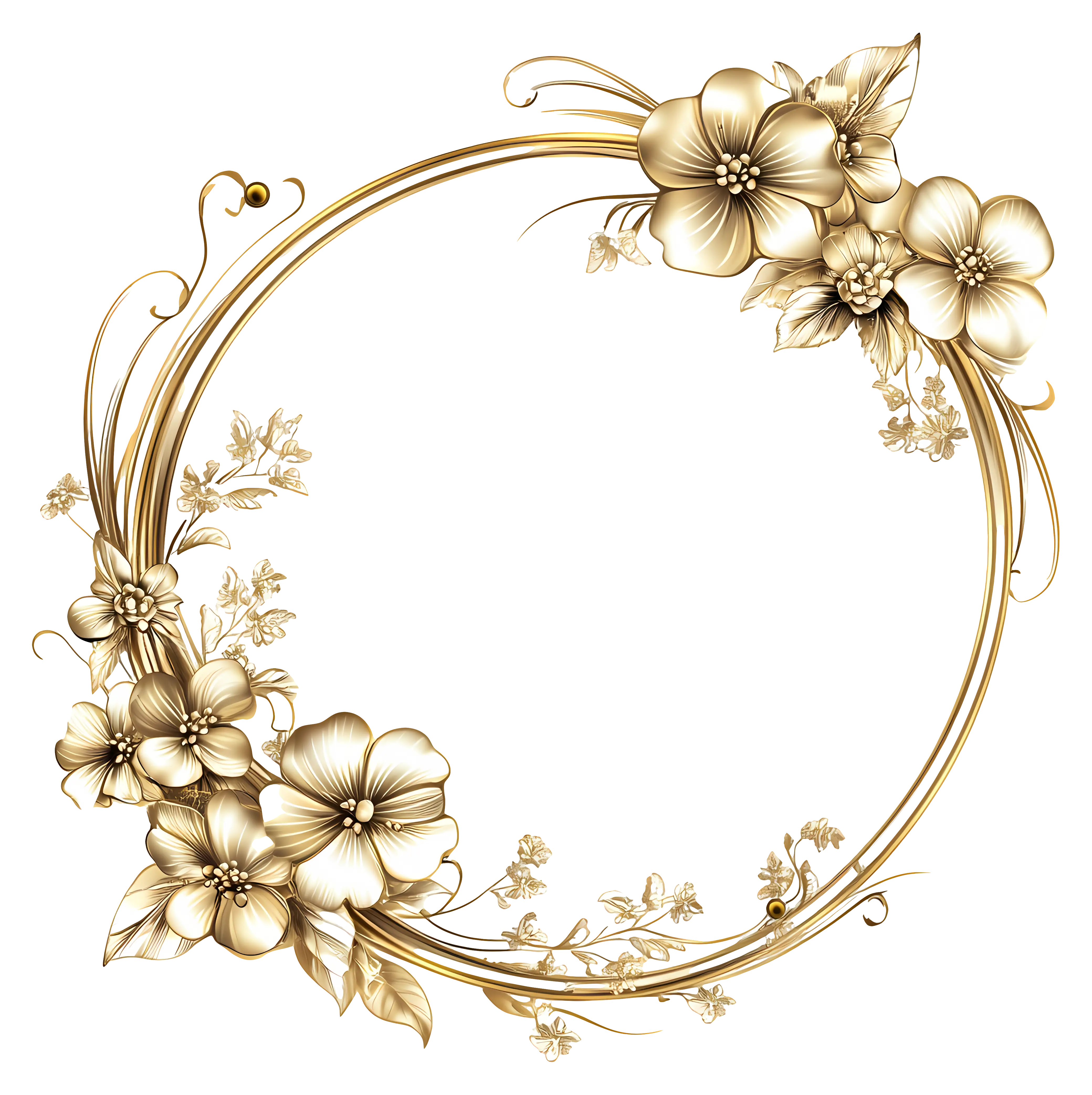 Golden Floral Wreath Decoration