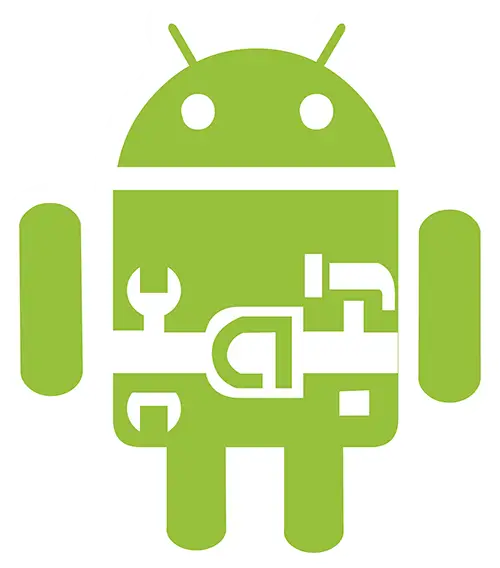 Green Android Robot with Tools Illustration