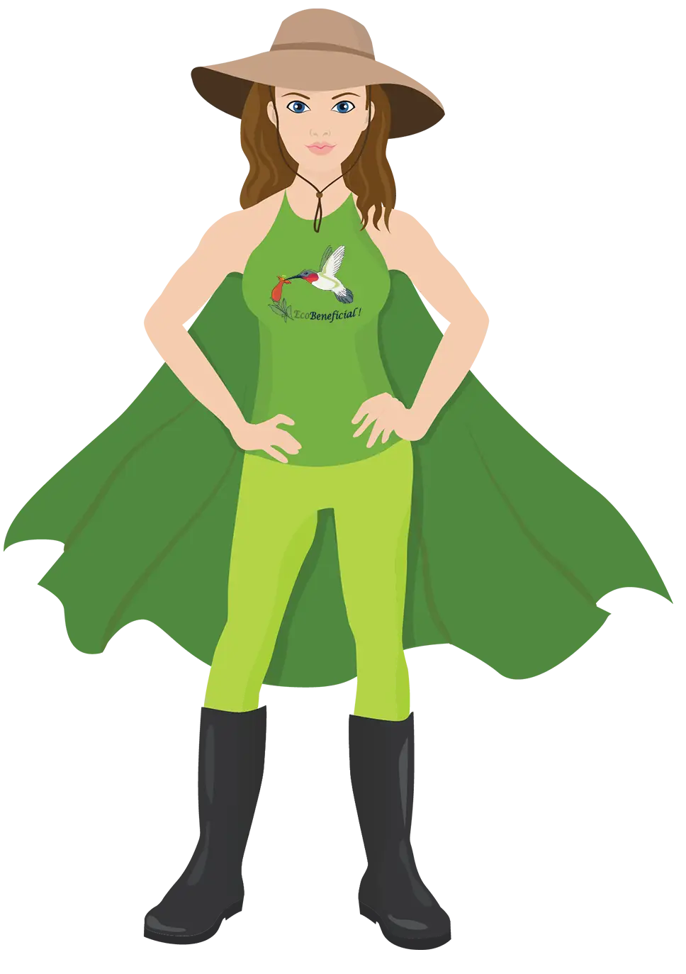 Green Caped Girl in Costume