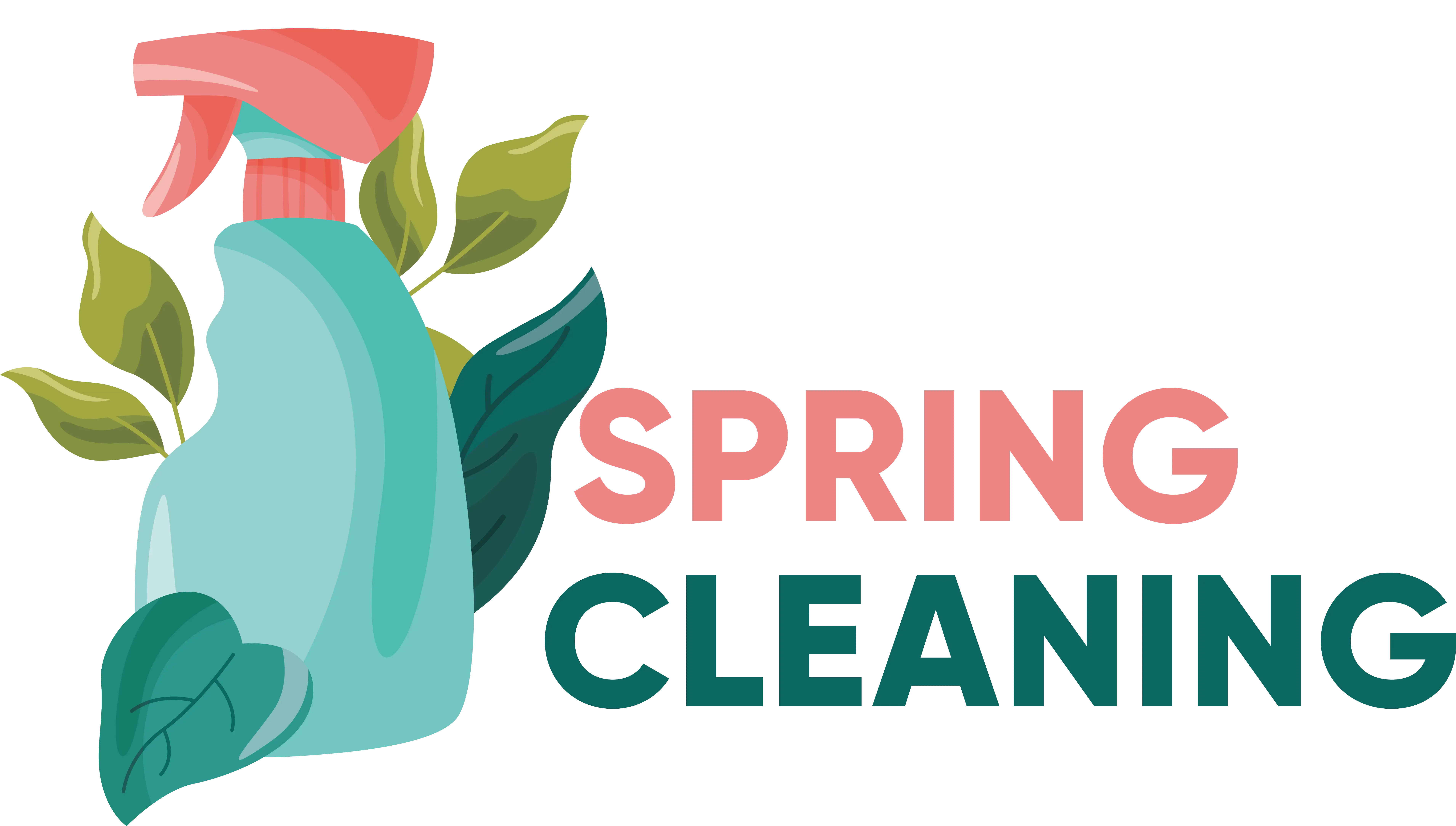 Spring Cleaning Graphic with Spray Bottle