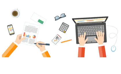 Flat Design of Office Workspace
