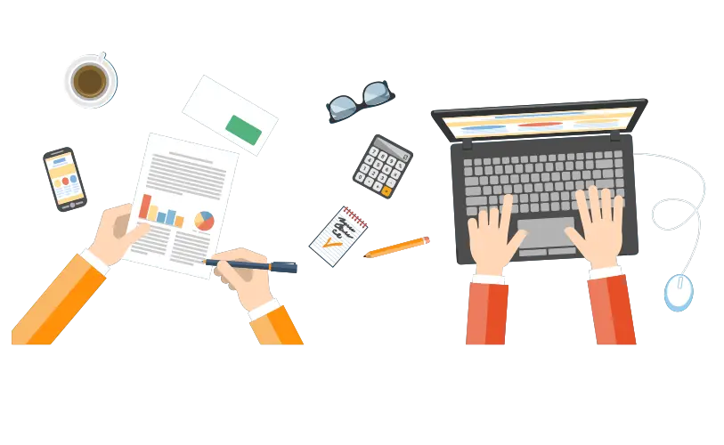 Flat Design of Office Workspace