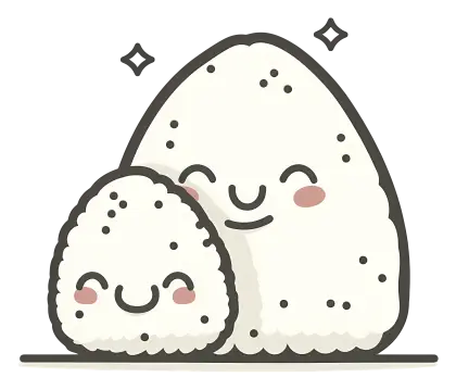 Happy Onigiri Rice Balls Illustration