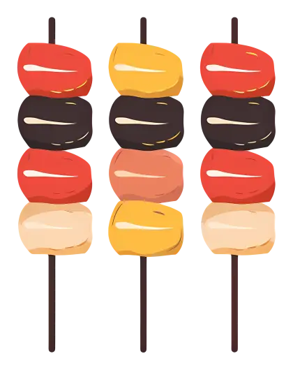 Colorful Skewers on Sticks