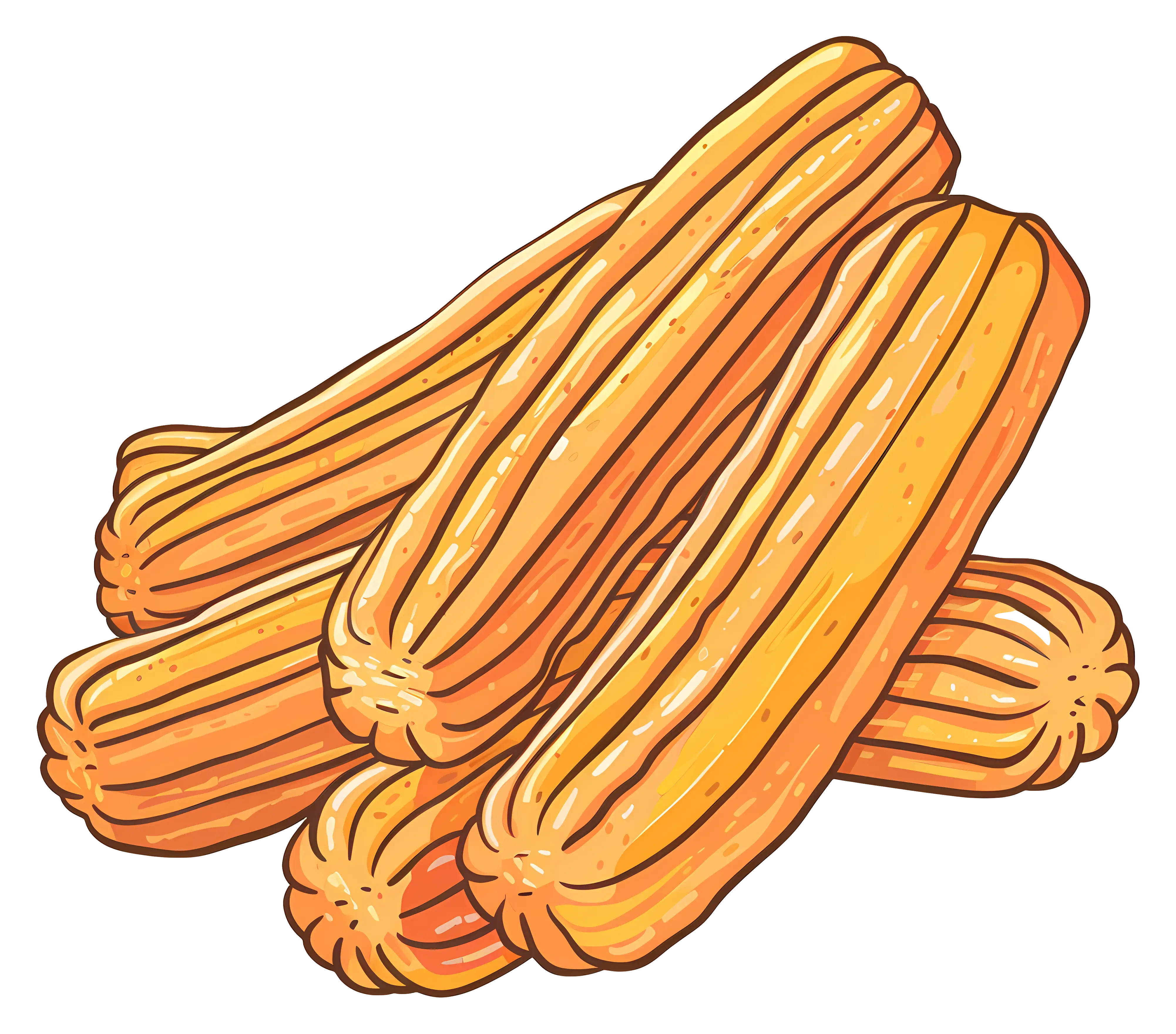 Delicious Yellow Churros Illustration