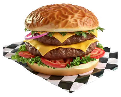 Delicious Double Cheeseburger with Toppings