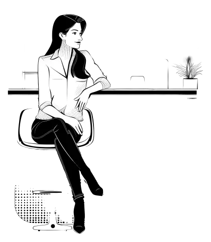 Woman Sitting in Office