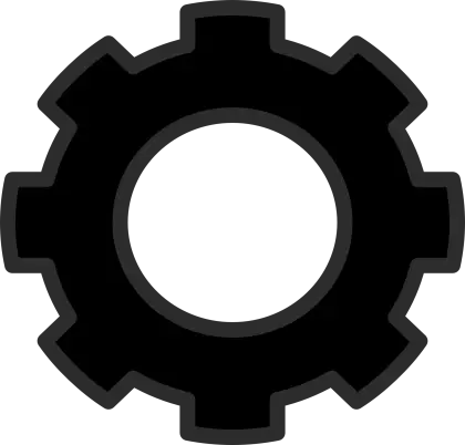 Black Gear Icon for Settings Concept