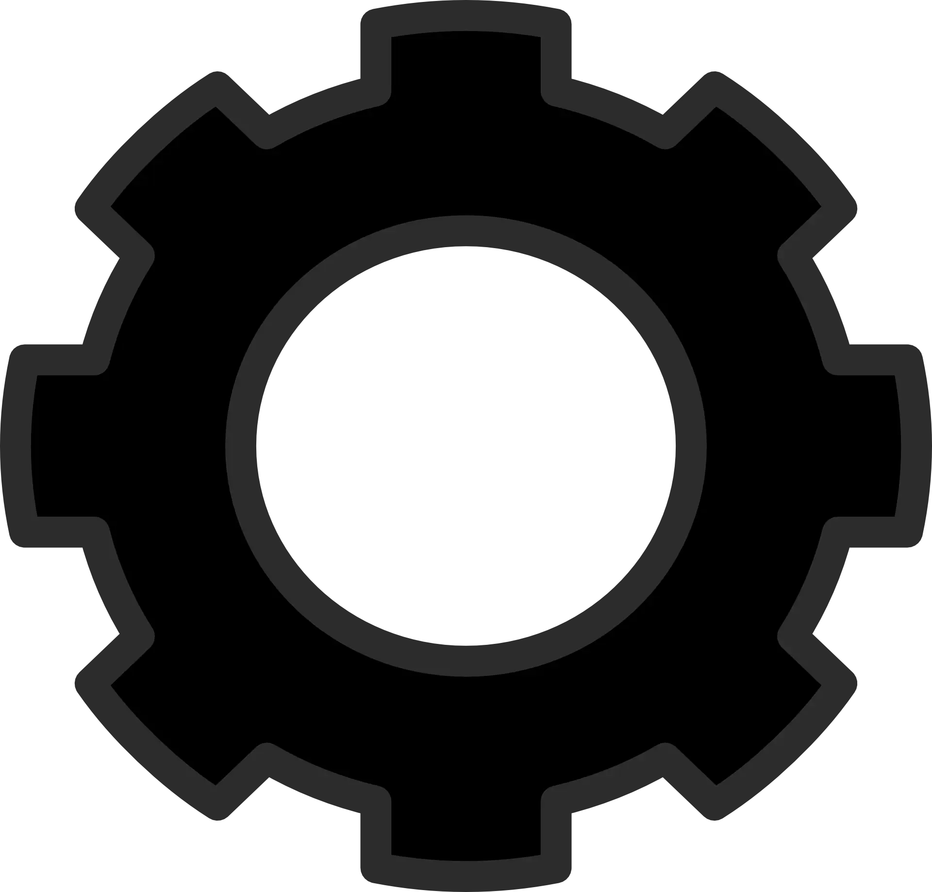 Black Gear Icon for Settings Concept