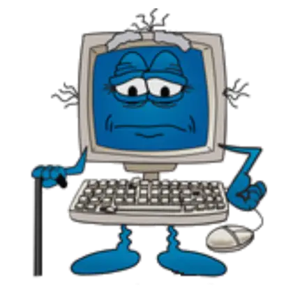 Sad Old Cartoon Computer