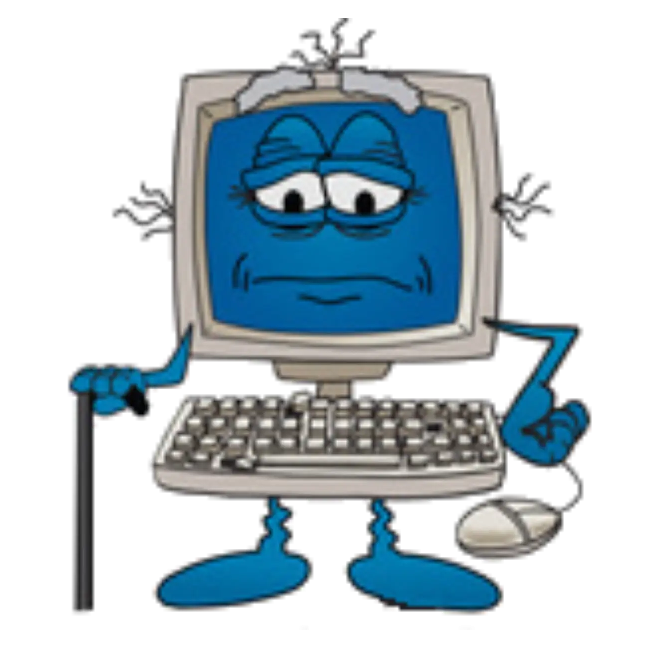 Sad Old Cartoon Computer