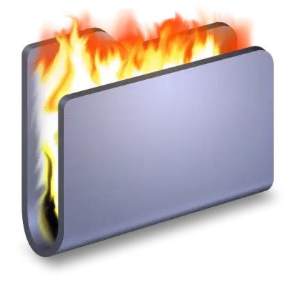 Burning Folder Icon Representing Data Loss
