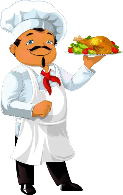 Cartoon Chef Holding a Dish