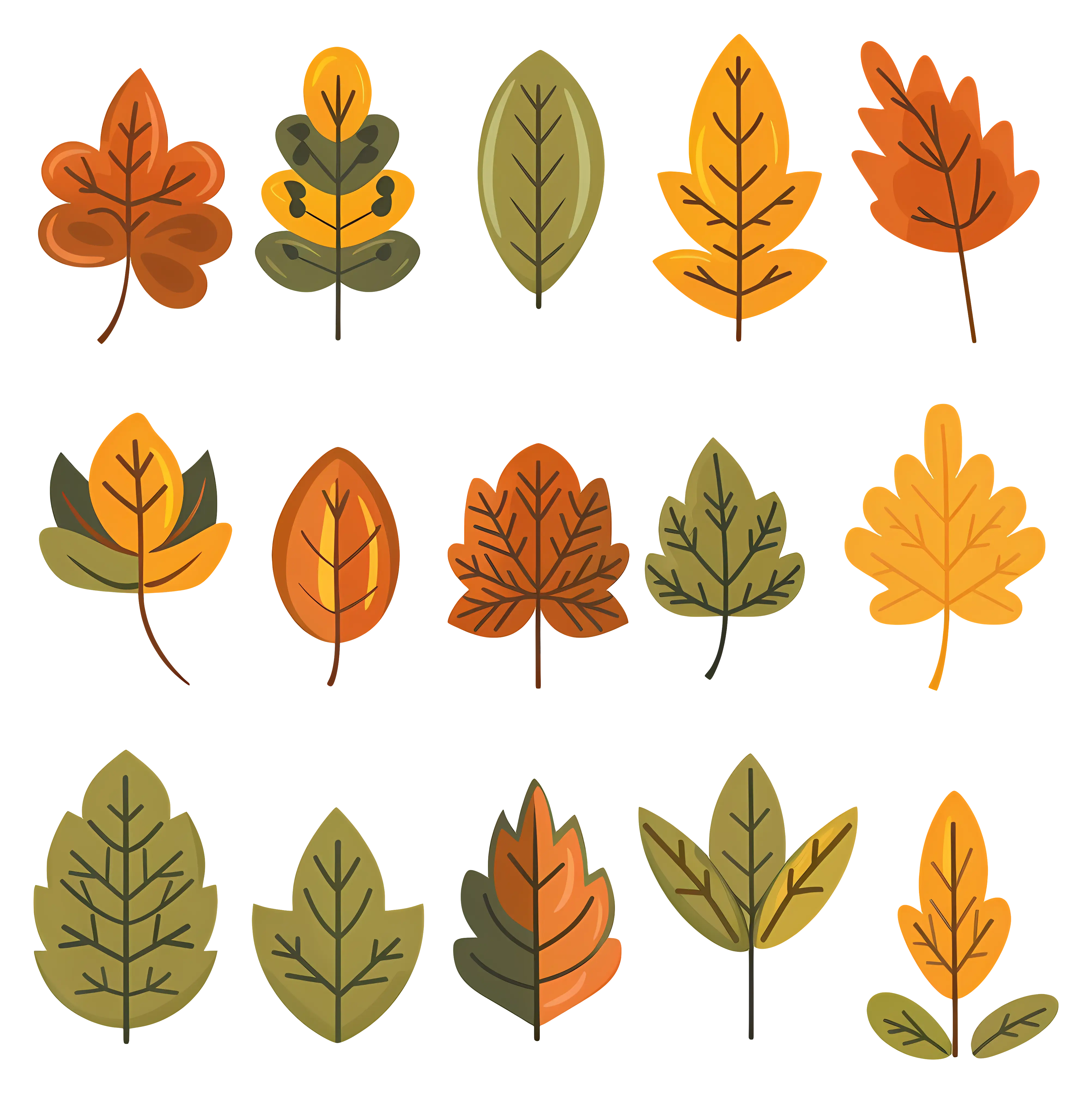 Collection of Autumn Leaves for Seasonal Themes
