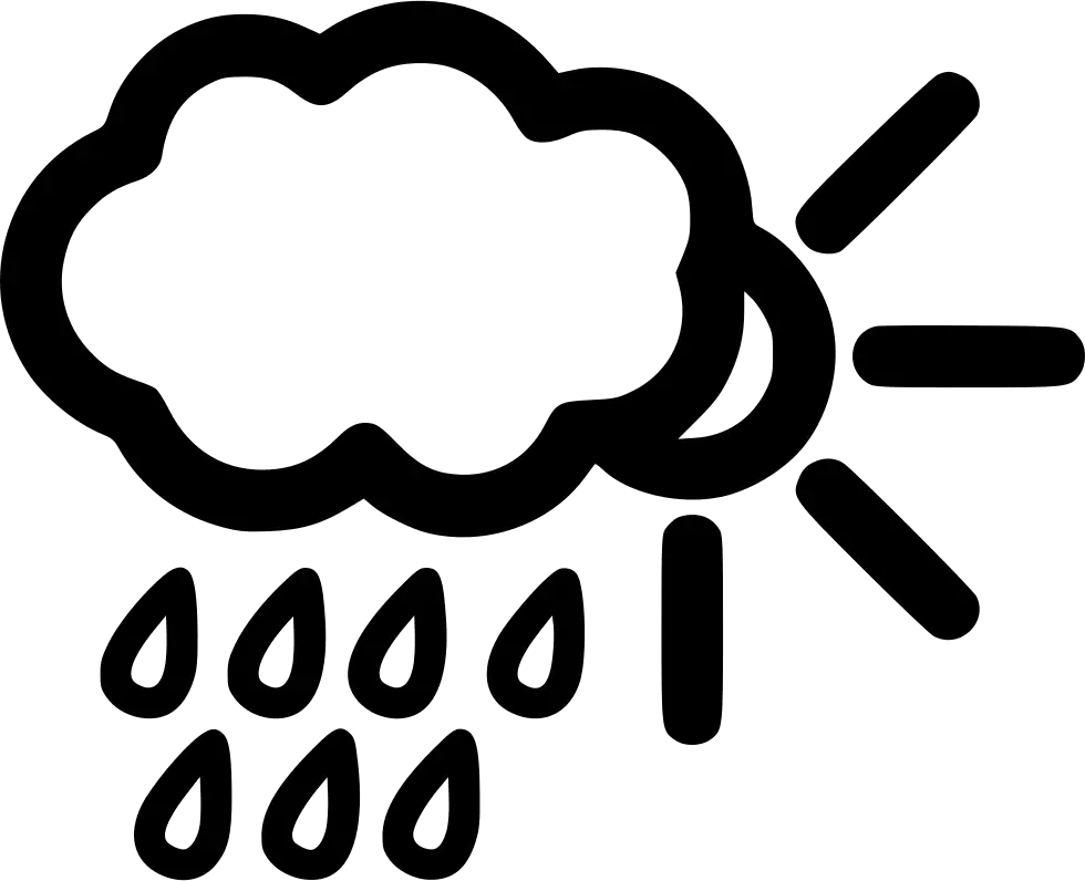 Weather Cloud with Rain and Sun Symbol