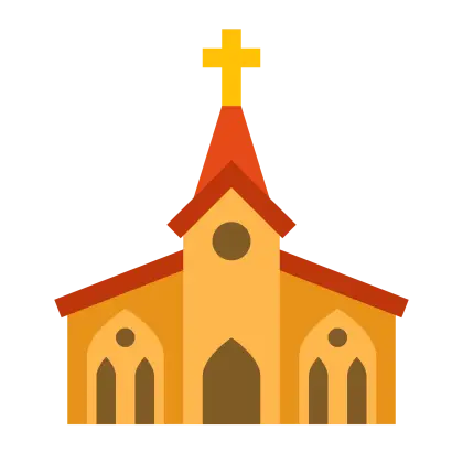 Icon of Church with Yellow Cross