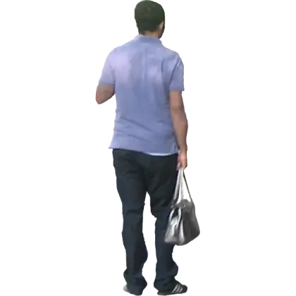 Man Walking with Bag