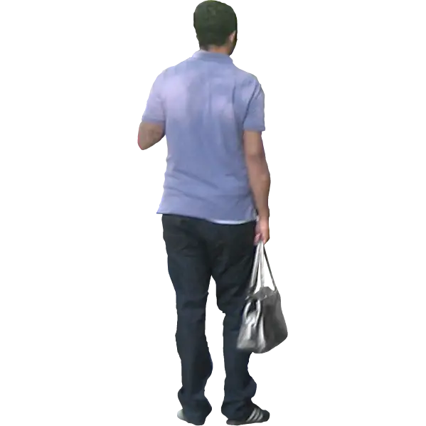 Man Walking with Bag