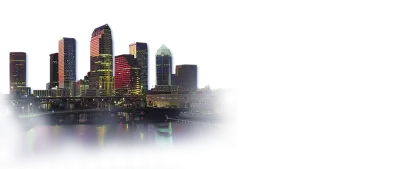 Illuminated City Skyline at Night