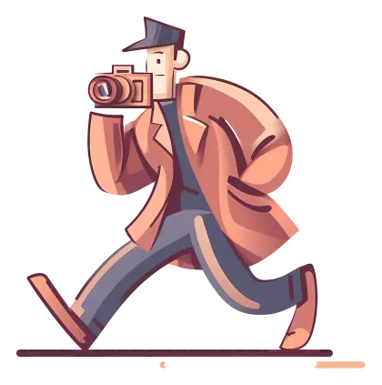 Cartoon Photographer on the Move