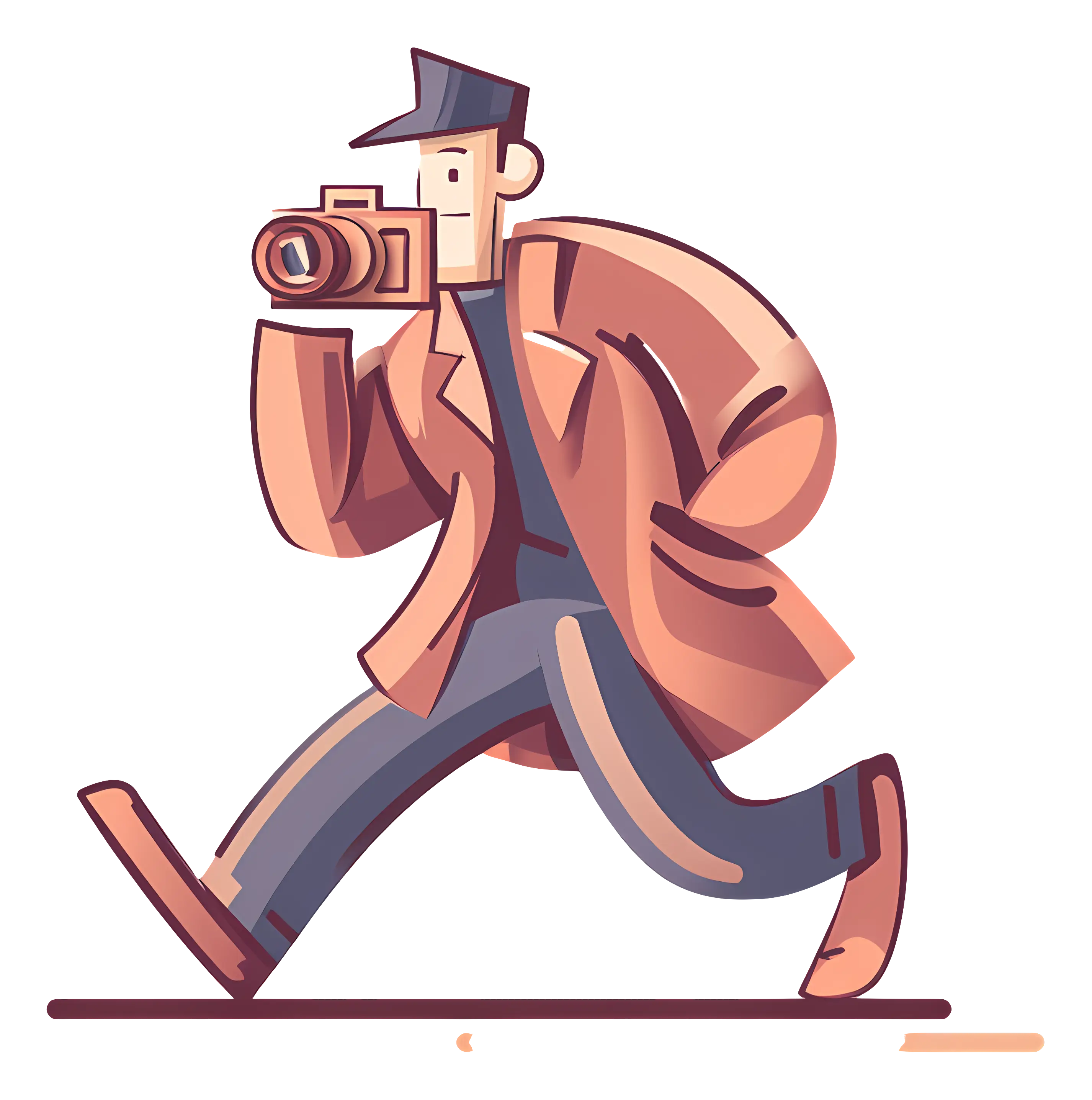Cartoon Photographer on the Move