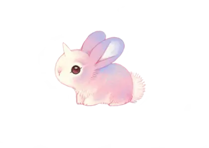 Soft Pastel Cartoon Rabbit Illustration