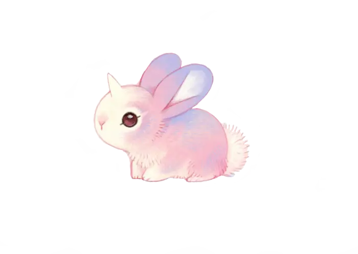 Soft Pastel Cartoon Rabbit Illustration