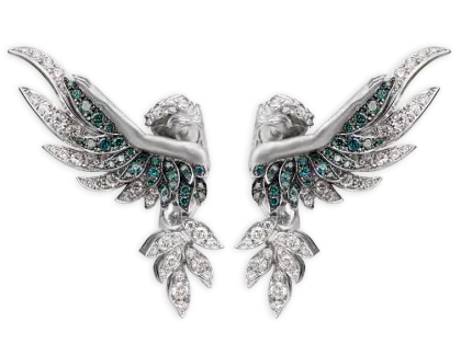 Sparkling Wing-Shaped Earrings