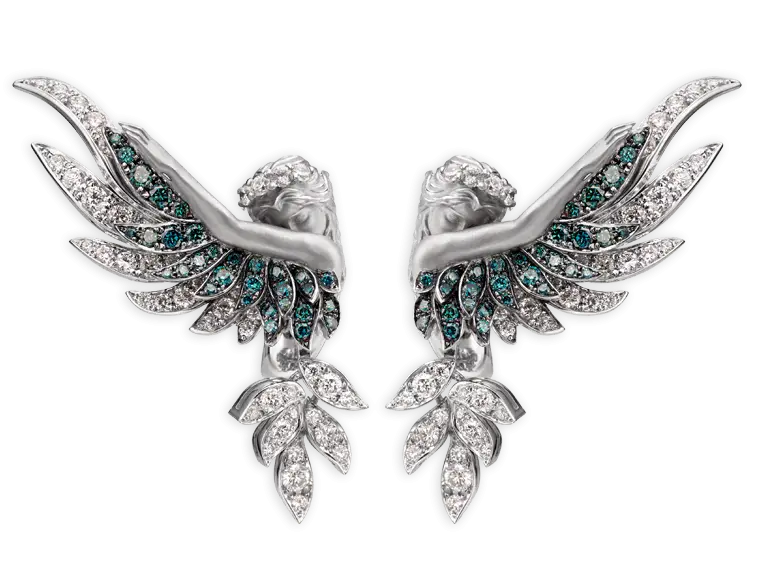 Sparkling Wing-Shaped Earrings