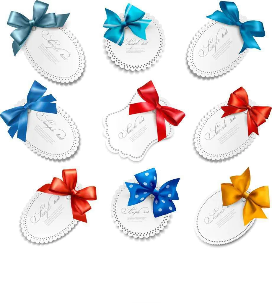 Assorted Bows with Decorative Tags