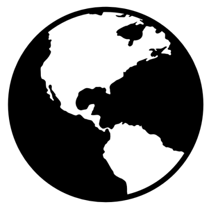 Black Earth Silhouette for Global Symbol