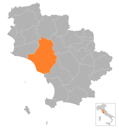 Map of Italy Highlighting a Region