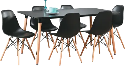 Modern Black Dining Set