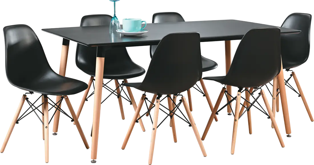 Modern Black Dining Set