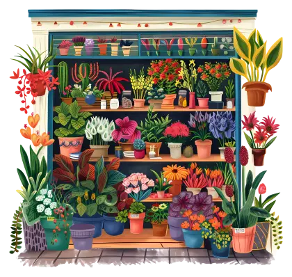 Colorful Flower Shop Display