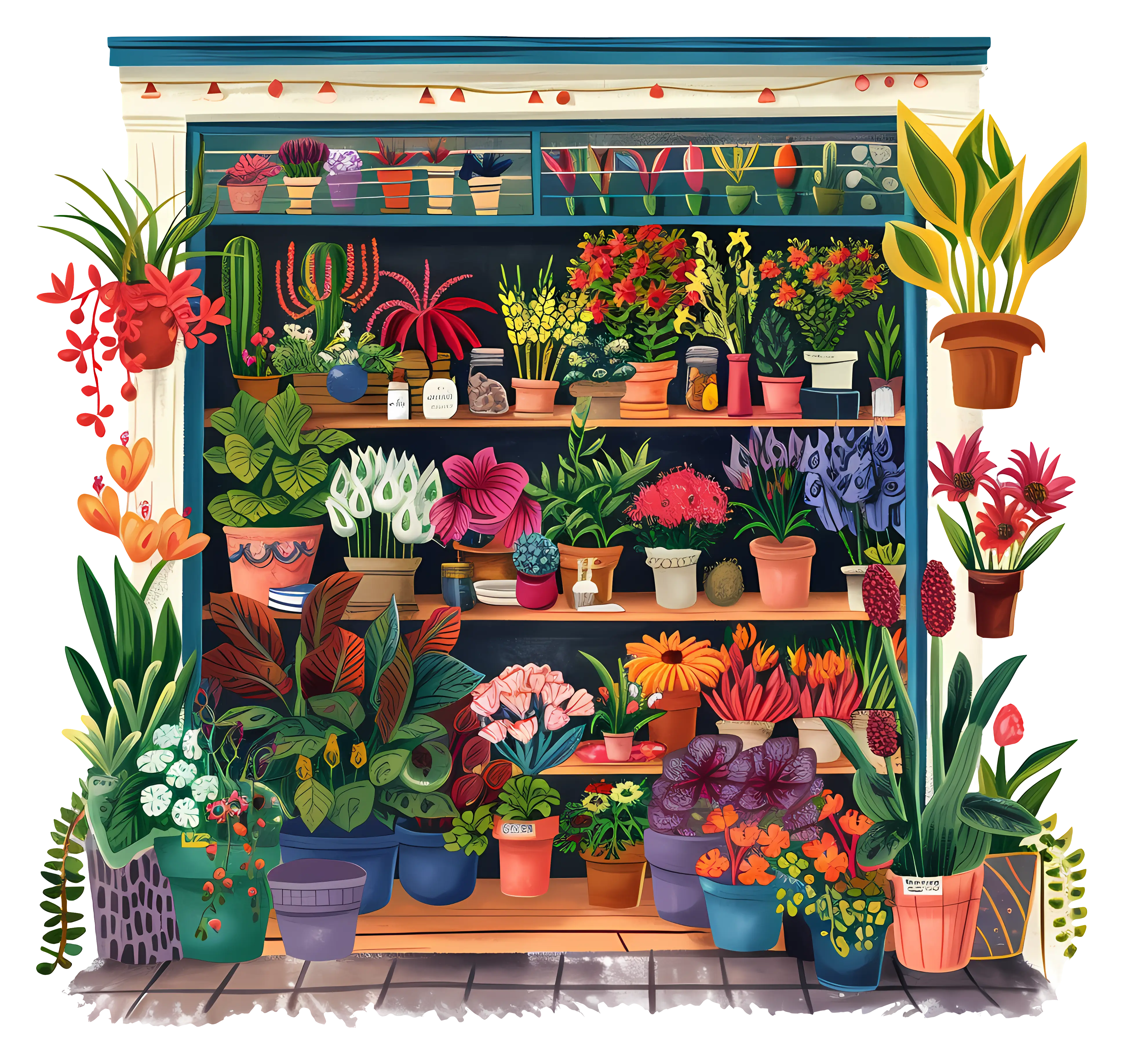 Colorful Flower Shop Display