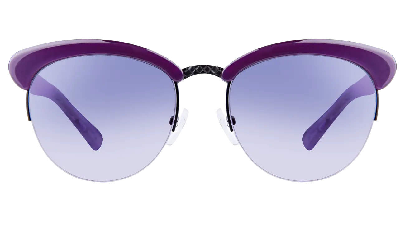 Purple-Frame Sunglasses with Tinted Blue Lenses