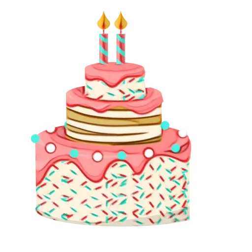 Birthday Cake with Pink Icing and Candles