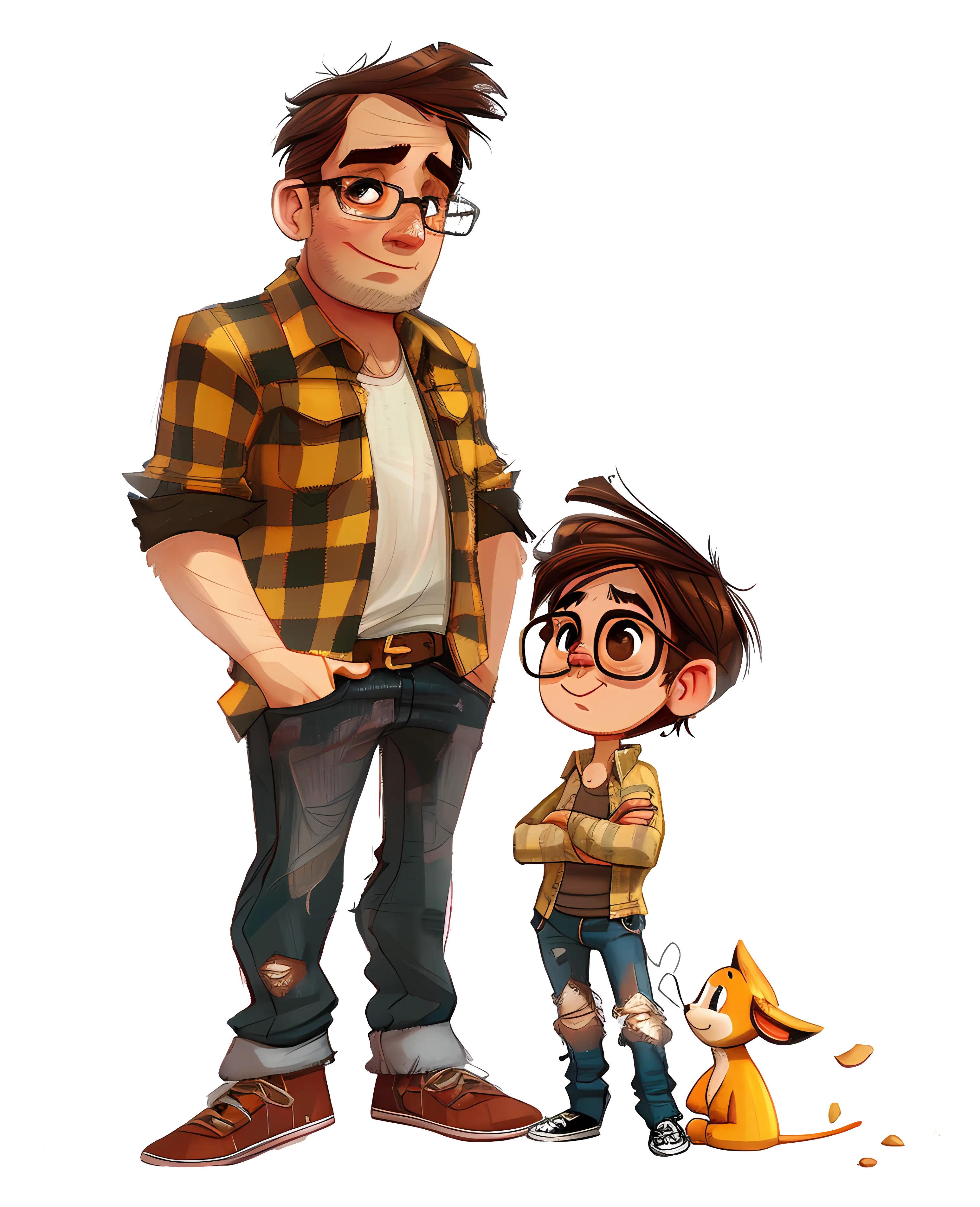 Father and Son Cartoon Characters