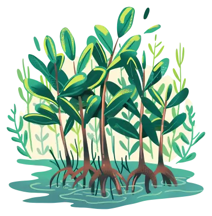 Mangrove Trees in Wetland