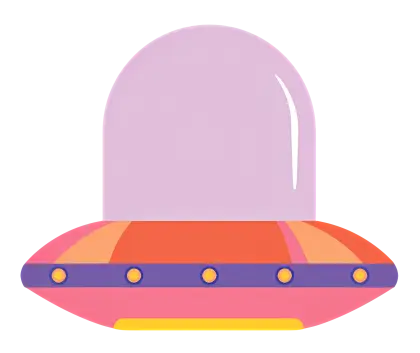 Colorful UFO Illustration