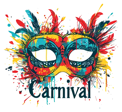 Colorful Carnival Mask with Feathers