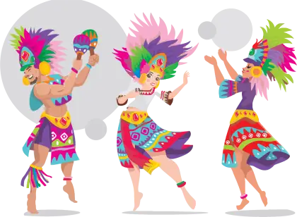 Colorful Festive Dancers