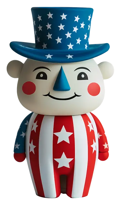 Patriotic Figure with Stars and Stripes
