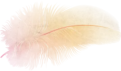 Watercolor Feather in Soft Pastel Shades