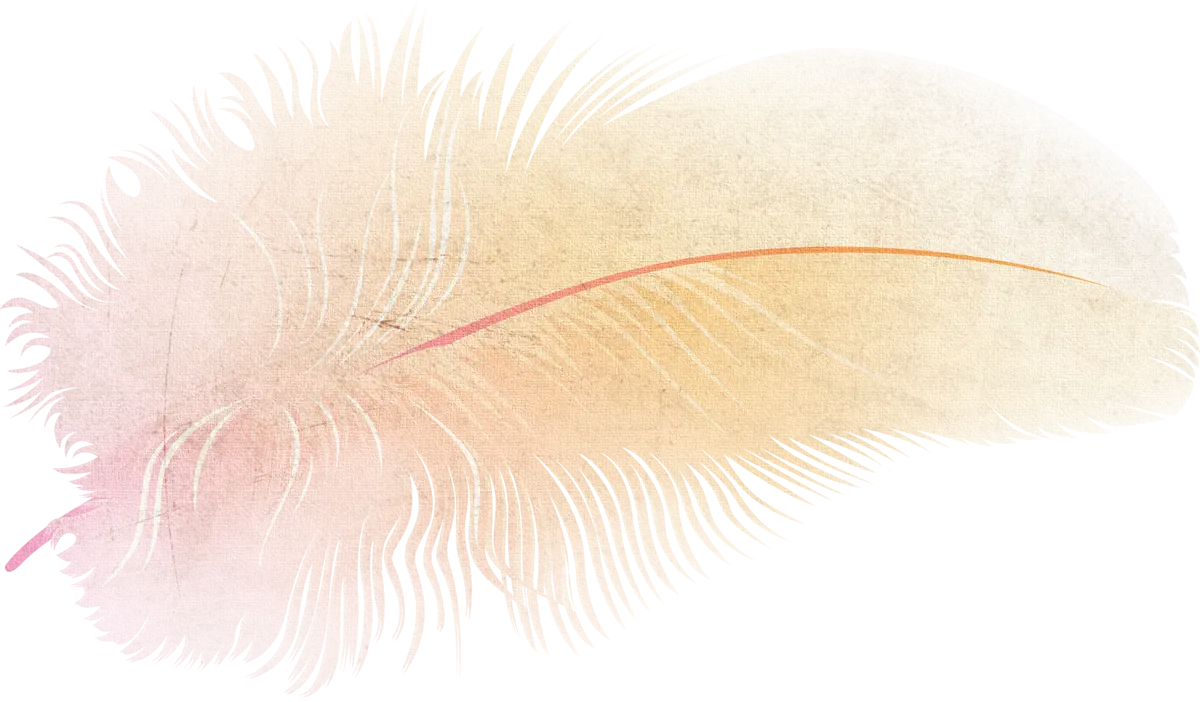 Watercolor Feather in Soft Pastel Shades